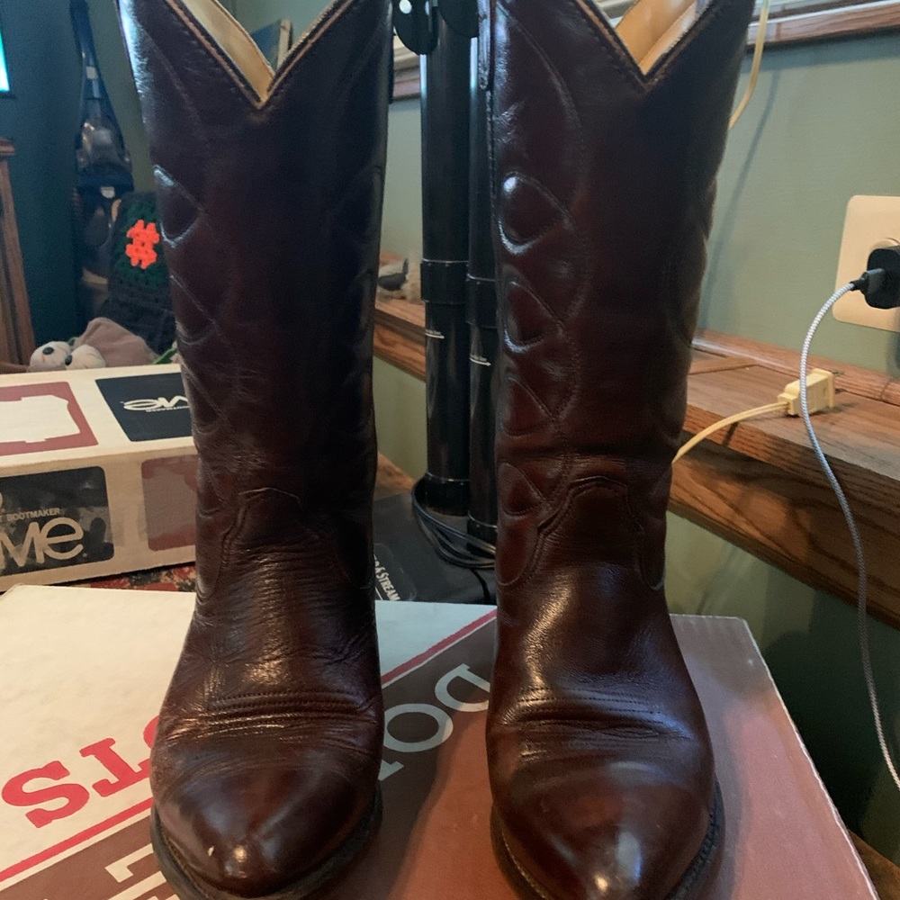Vintage Leather Double H Boots